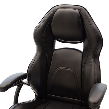 Chaise de bureau seau-gaming Schumacher pakoworld en couleur pu noir 4
