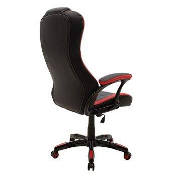 Chaise de bureau seau-gaming Starr pakoworld en couleur pu noir-rouge 2