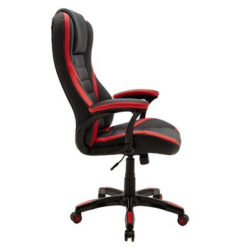 Chaise de bureau seau-gaming Starr pakoworld en couleur pu noir-rouge 3