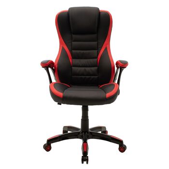 Chaise de bureau seau-gaming Starr pakoworld en couleur pu noir-rouge 4