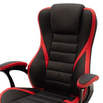 Chaise de bureau seau-gaming Starr pakoworld en couleur pu noir-rouge 5