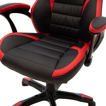 Chaise de bureau seau-gaming Starr pakoworld en couleur pu noir-rouge 6