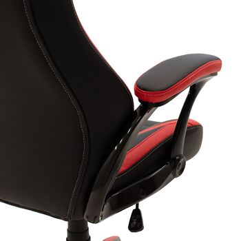 Chaise de bureau seau-gaming Starr pakoworld en couleur pu noir-rouge 7