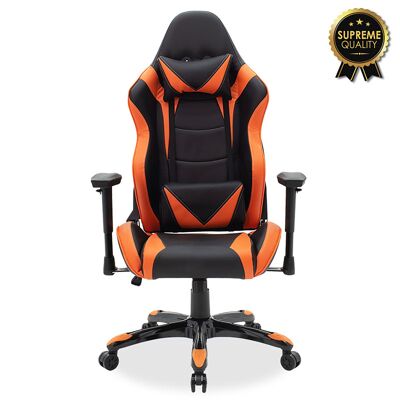 Manager office chair Russell-Gaming SUPREME QUALITY with pu black-orange & polycarbonate frame