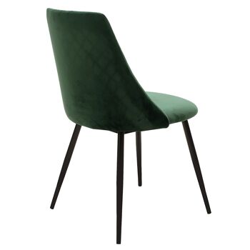 Giselle pakoworld chaise velours vert foncé-pied noir 1