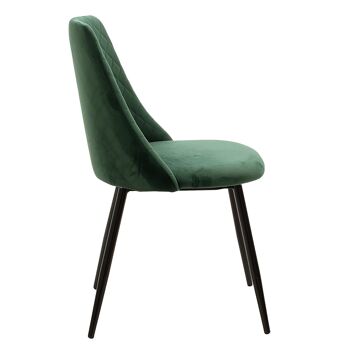 Giselle pakoworld chaise velours vert foncé-pied noir 2