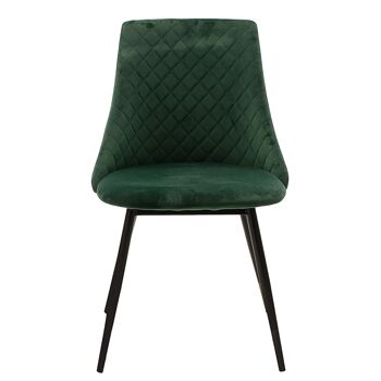 Giselle pakoworld chaise velours vert foncé-pied noir 3
