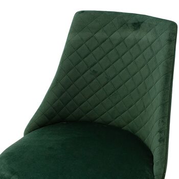 Giselle pakoworld chaise velours vert foncé-pied noir 4