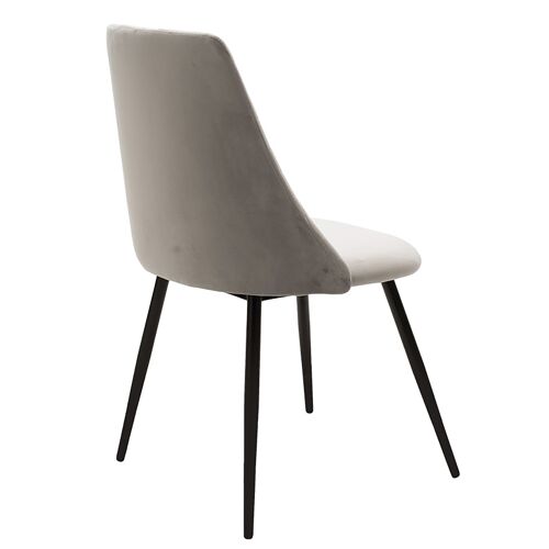 Giselle pakoworld velvet chair gray-leg black