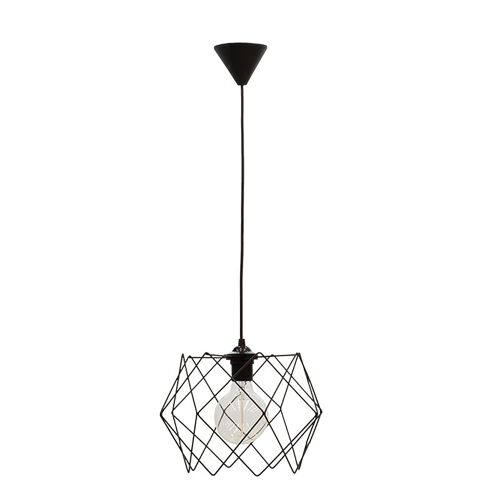 Ceiling light PWL-0113 pakoworld Ε27 in black color D30x80cm