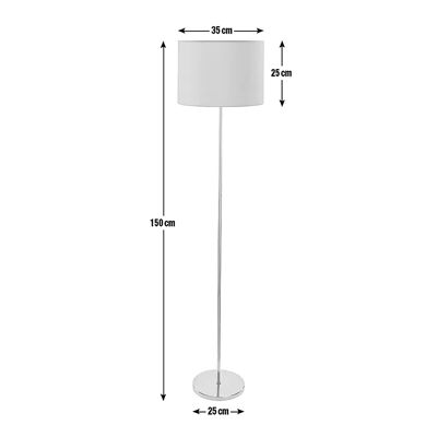 Lámpara de pie de metal PWL-0137 pakoworld E27 pantalla de pvc dorado en color negro D30x150cm