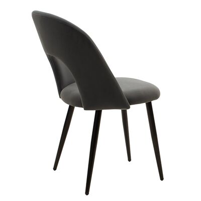 Chaise Jonah pakoworld velours anthracite-pied noir