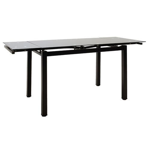 Table extendable Finn pakoworld glass 8mm black foot design 110-170x70x75cm