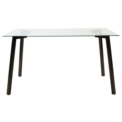 Table Tomi pakoworld verre - pied noir design 140x80x75cm