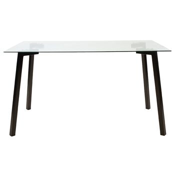 Table Tomi pakoworld verre - pied noir design 140x80x75cm 1