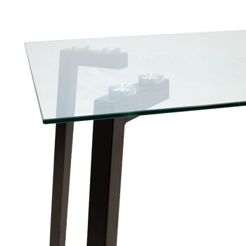 Table Tomi pakoworld verre - pied noir design 140x80x75cm 2