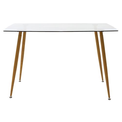 Table Chloe pakoworld glass - natural foot design 120x70x75cm