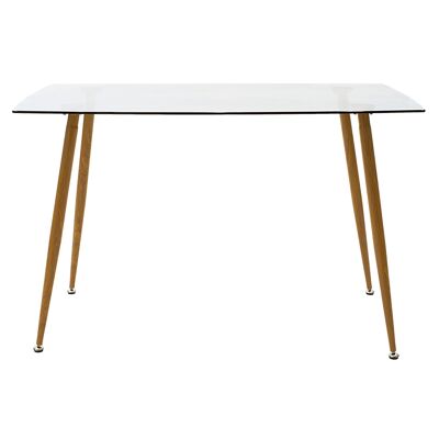 Table Chloe pakoworld glass - natural foot design 120x70x75cm