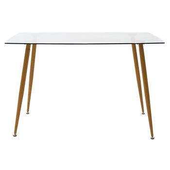 Table Chloe pakoworld verre - pied naturel design 120x70x75cm 1