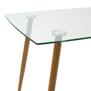 Table Chloe pakoworld verre - pied naturel design 120x70x75cm 2