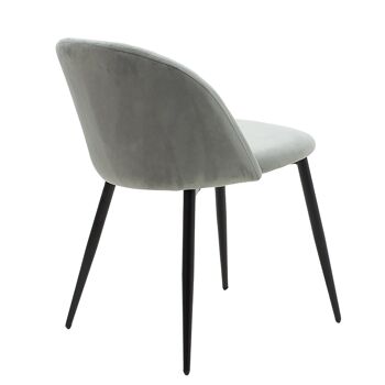 Chaise velours Melodi pakoworld pied gris-noir 1