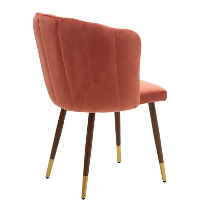 Esme pakoworld velvet chair coral-walnut gold leg