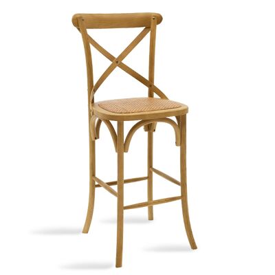 Taburete de bar Reid pakoworld wood sonoma-chair brown rattan
