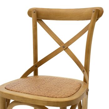 Tabouret de bar Reid pakoworld bois sonoma-chair rotin marron 5