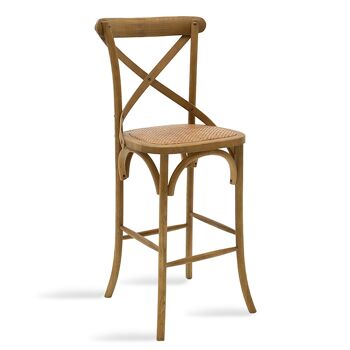 Tabouret de bar Reid pakoworld bois sonoma-chair rotin marron 8