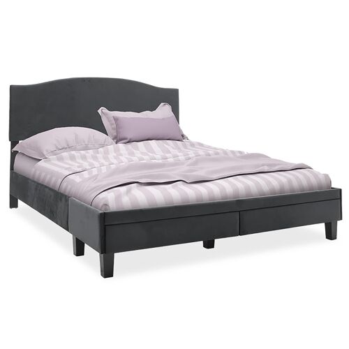 Isabella pakoworld double bed with velvet dark grey colour 160x200 cm