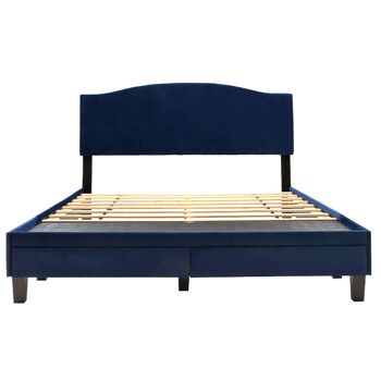 Isabella pakoworld lit double avec velours de couleur bleu foncé 160x200 cm 3