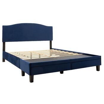 Isabella pakoworld lit double avec velours de couleur bleu foncé 160x200 cm 4