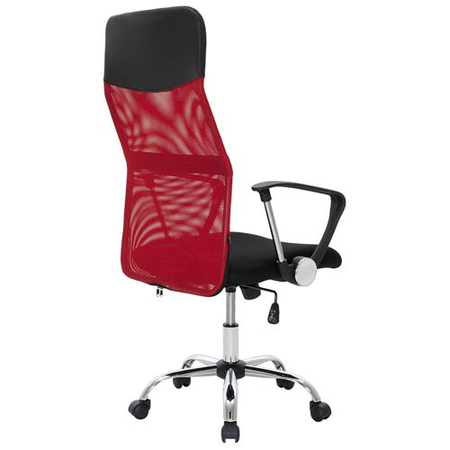 Manager office chair Joel pakoworld fabric mesh black-red