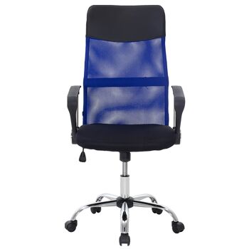 Chaise de bureau manager Joel pakoworld tissu résille noir-bleu 2