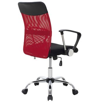Rina pakoworld chaise de bureau tissu résille noir-rouge 1