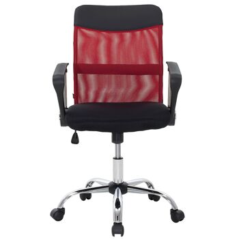 Rina pakoworld chaise de bureau tissu résille noir-rouge 2