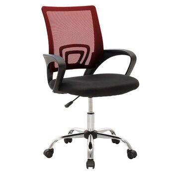 Berto pakoworld chaise de bureau tissu résille noir-rouge 1