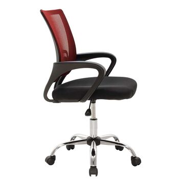 Berto pakoworld chaise de bureau tissu résille noir-rouge 3