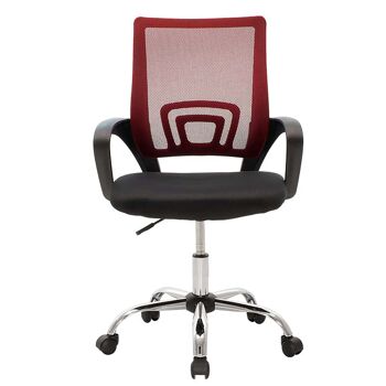 Berto pakoworld chaise de bureau tissu résille noir-rouge 4