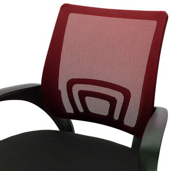 Berto pakoworld chaise de bureau tissu résille noir-rouge 5