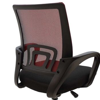 Berto pakoworld chaise de bureau tissu résille noir-rouge 6