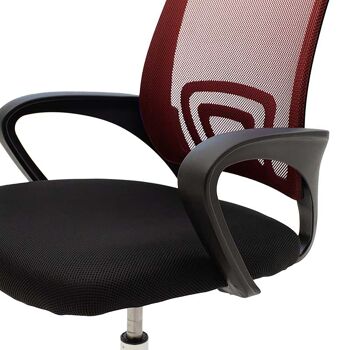 Berto pakoworld chaise de bureau tissu résille noir-rouge 7