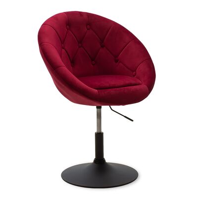 Ivy pakoworld sillón elevable con terciopelo en color rojo oscuro-negro 68x56x82-94cm