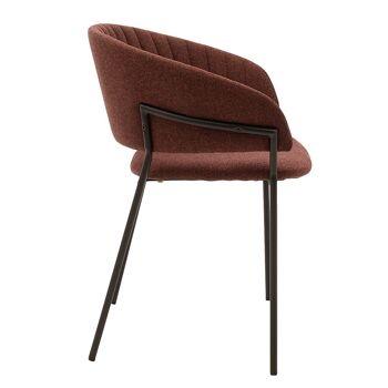 Maggie pakoworld fauteuil métallisé noir avec tissu brique 3