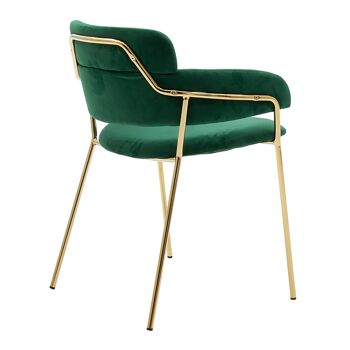 Nicole pakoworld fauteuil métallisé doré brillant avec velours vert foncé 1