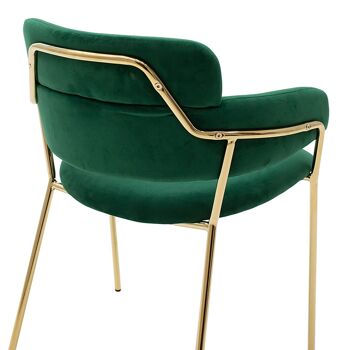 Nicole pakoworld fauteuil métallisé doré brillant avec velours vert foncé 4