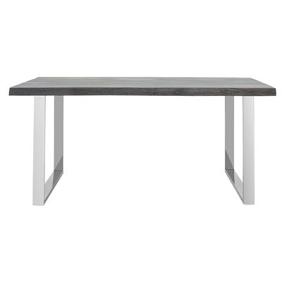 Falan pakoworld table solid wood 5cm gray antique-inox foot 180x90x77.5cm