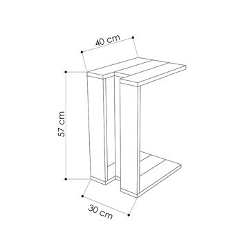 Table de bout Muju pakoworld Antracite - Moka clair - Blanc antique 40x30x57cm 2