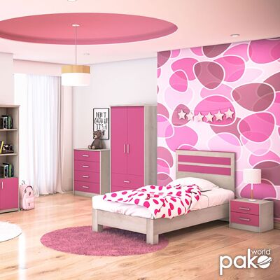 Letto per bambini Olympus pakoworld in colore rosa castillo 100x200