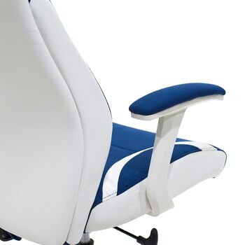 Chaise de bureau de direction Momentum Bucket pakoworld avec tissu résille bleu et pu blanc 4